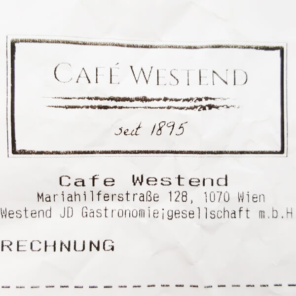 Das Cafè Westend gibt's schon seit 1895!